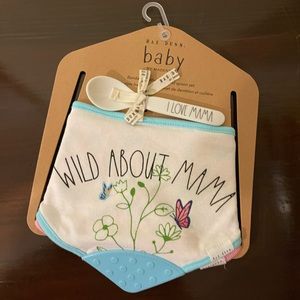 Rae and Dunn brand new bib and spoon set